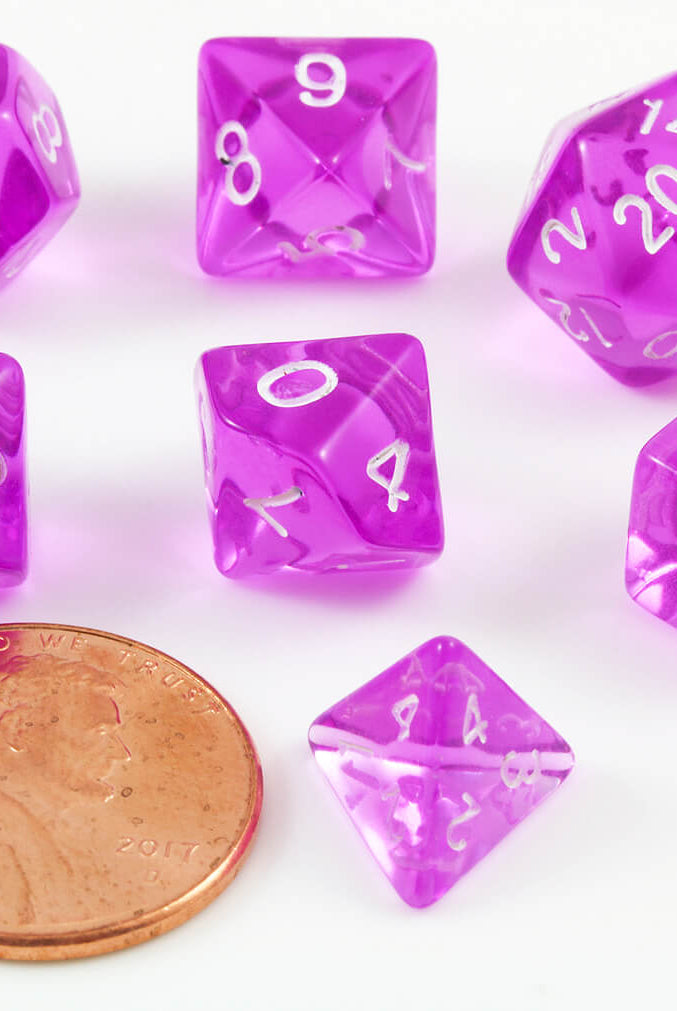 Mini D&D Dice Translucent Purple