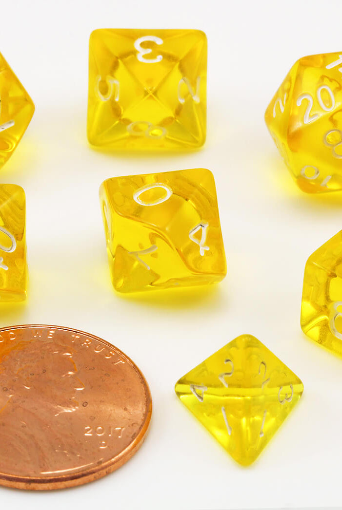 Mini D&D Dice Yellow