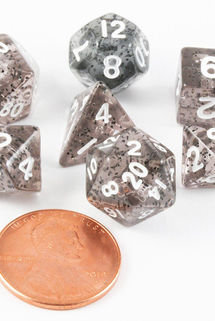 Mini Glitter Dice Ethereal Black