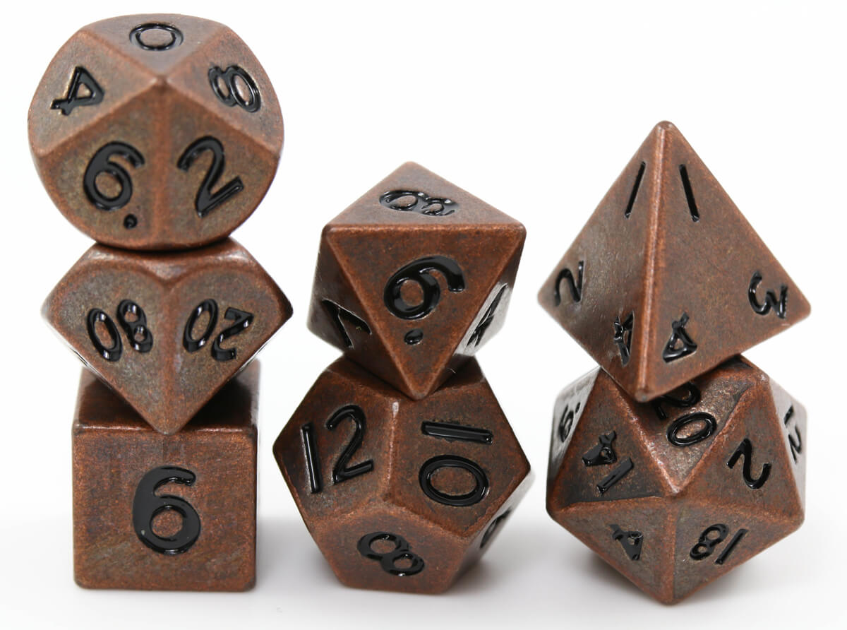 DnD Dice Metal Mini Antique Copper