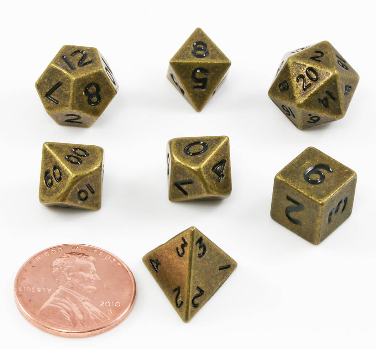 DnD Dice Metal Mini Antique Gold