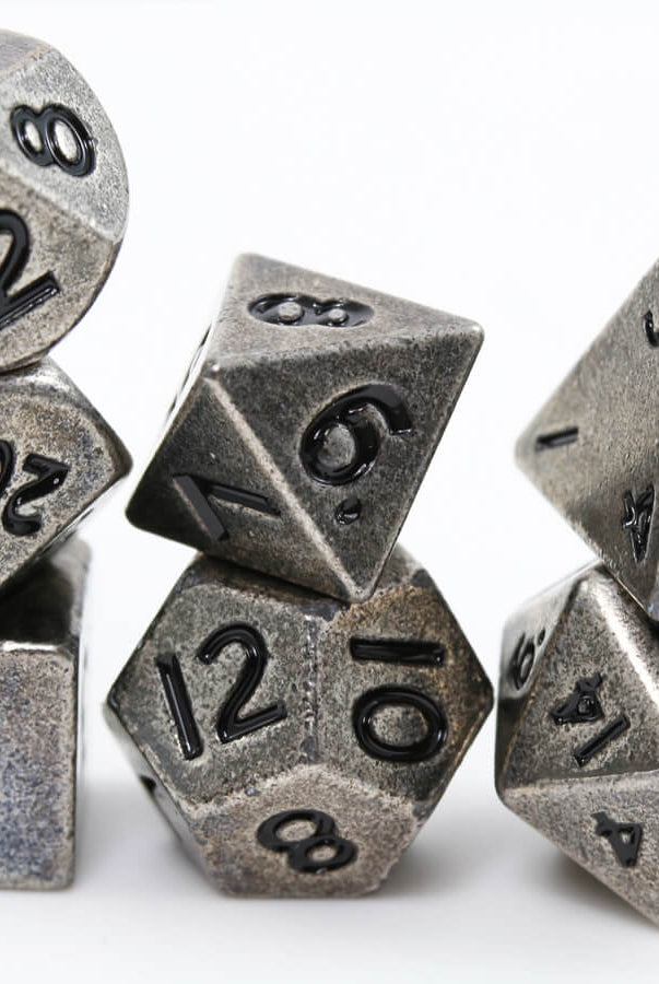 DnD Dice Metal Mini Antique Silver
