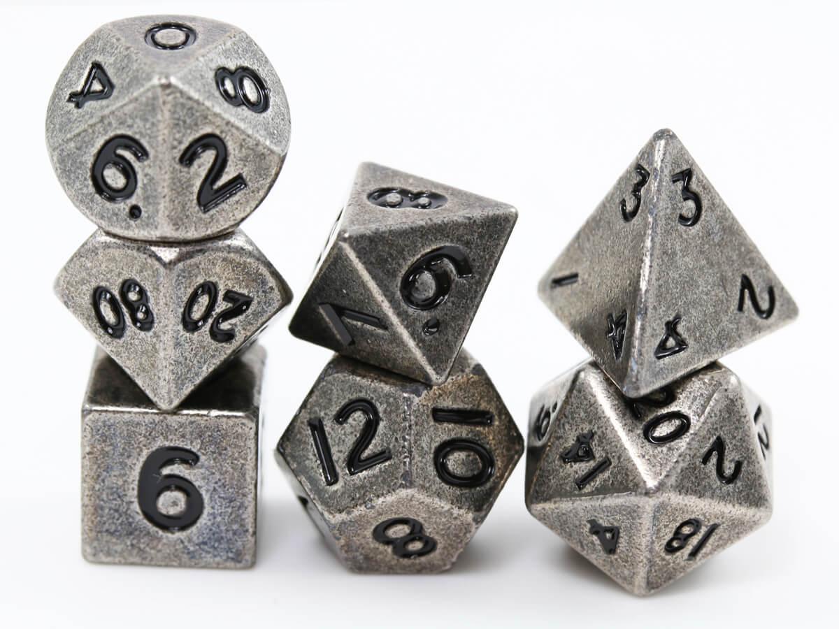 DnD Dice Metal Mini Antique Silver