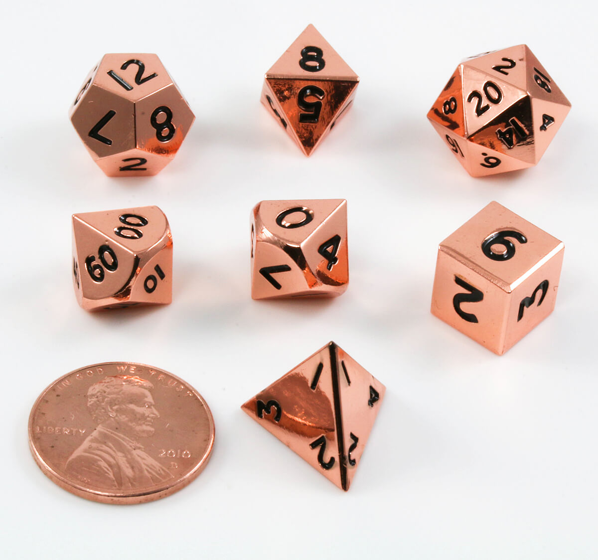 Mini DnD Dice Copper Metal