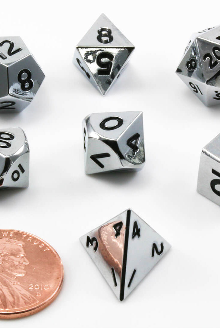 DnD Dice Metal Mini Silver