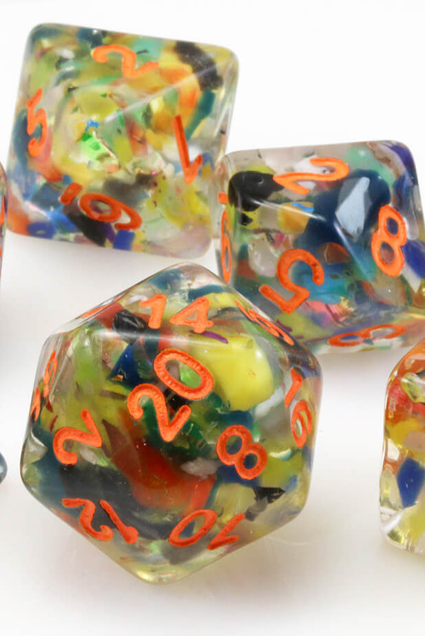 Mosaic Dice Orange Numbers