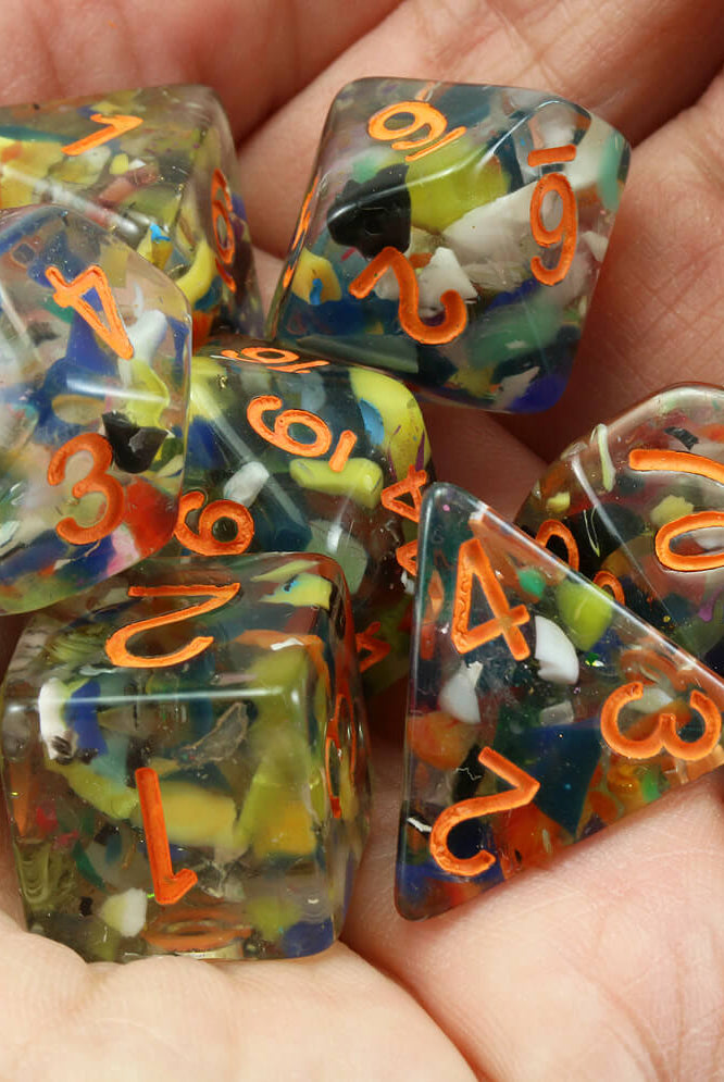Mosaic Dice Orange Numbers 3