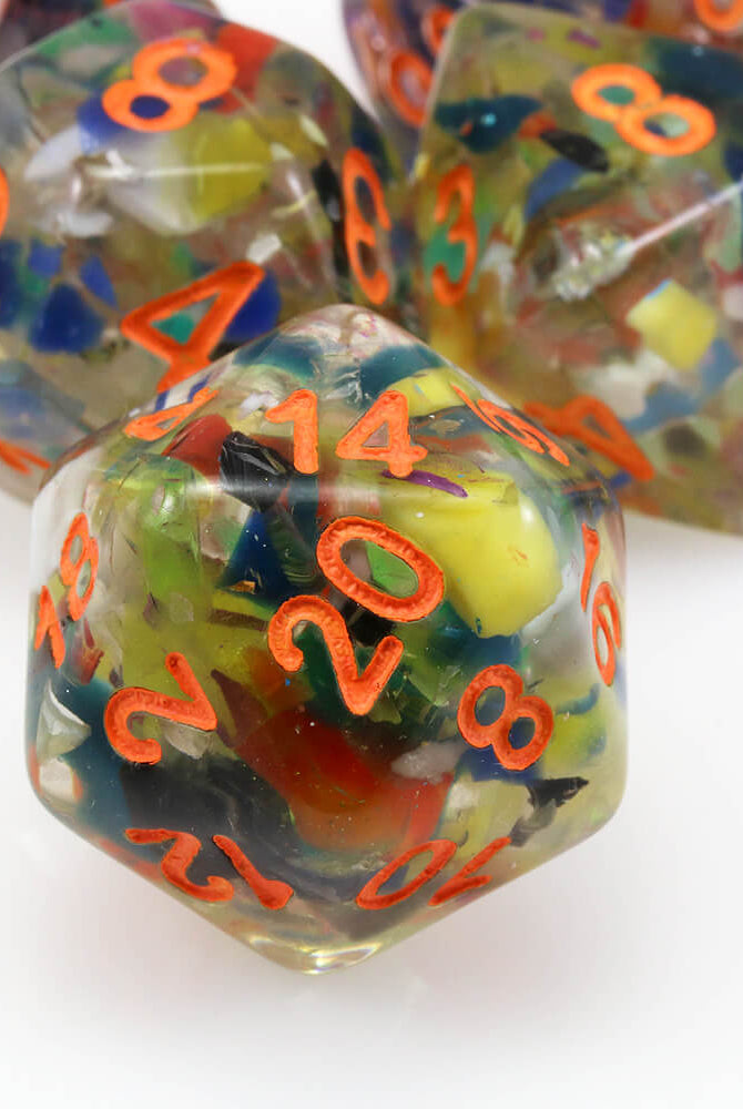 Mosaic Dice Orange Numbers 2
