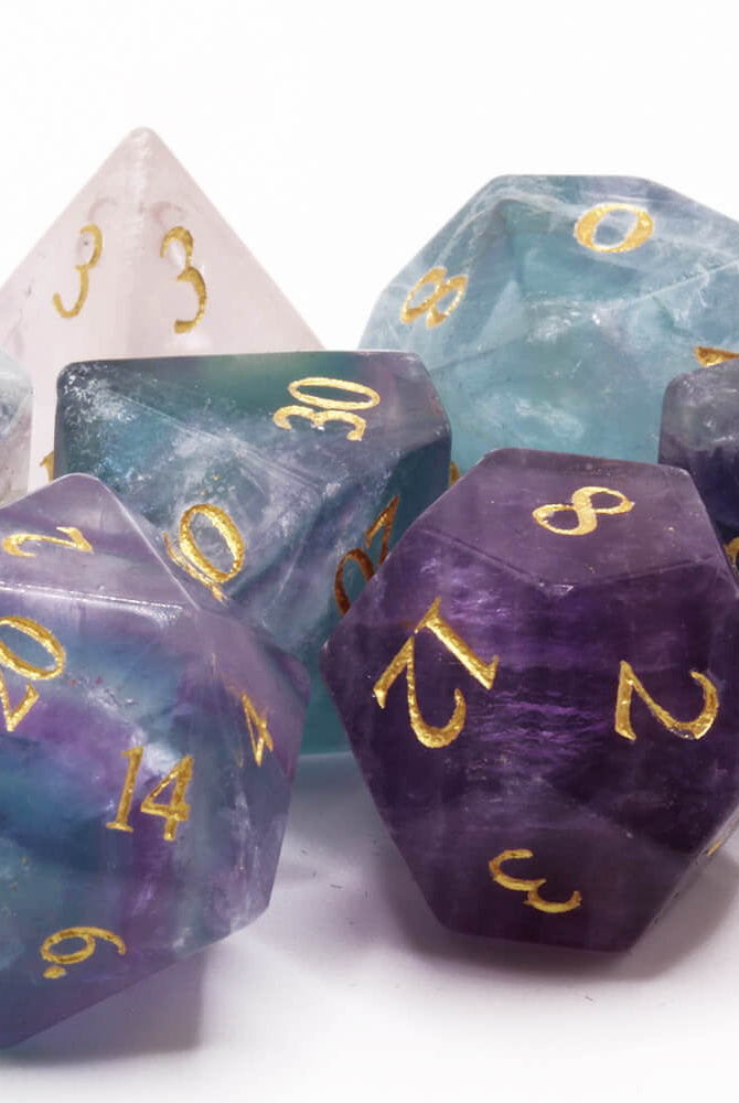 Natural Fluorite Gemstone Dice 2
