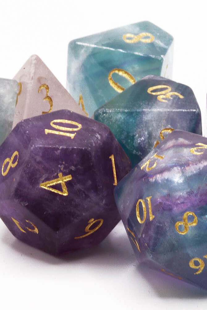 Natural Fluorite Gemstone Dice 3