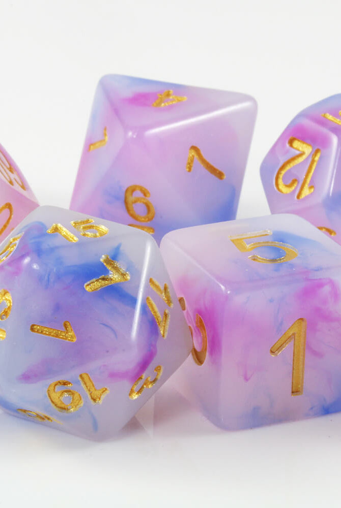 D&D Dice Blue and Purple