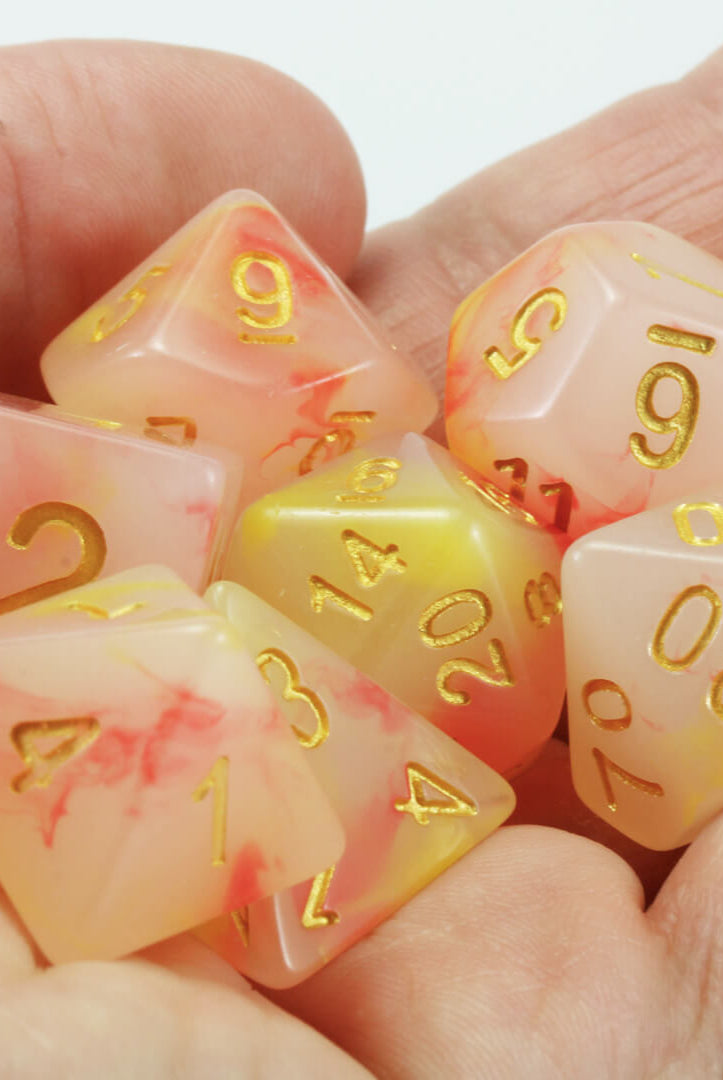 D&D Dice Orange Yellow
