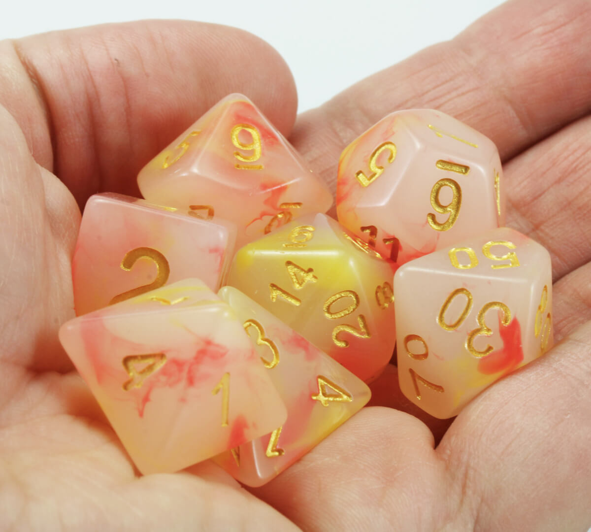 D&D Dice Orange Yellow