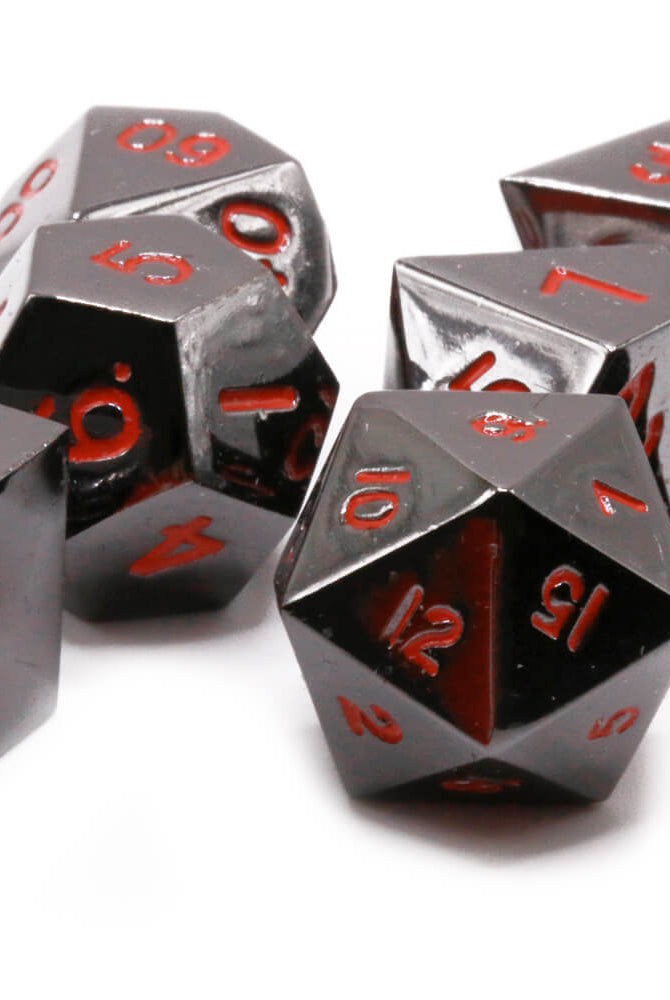 Premium metal dice black lava