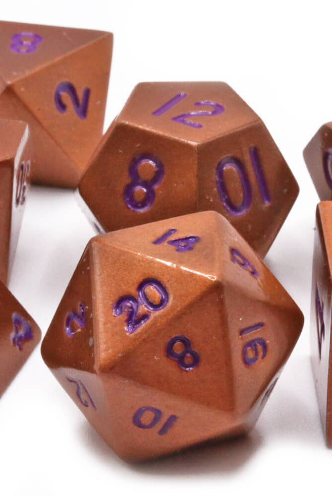 Copper Metal rpg Dice
