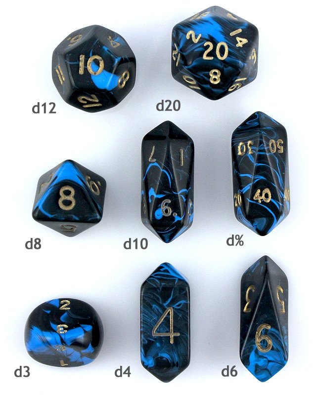 Oblivion Dice Hybrid Blue 2