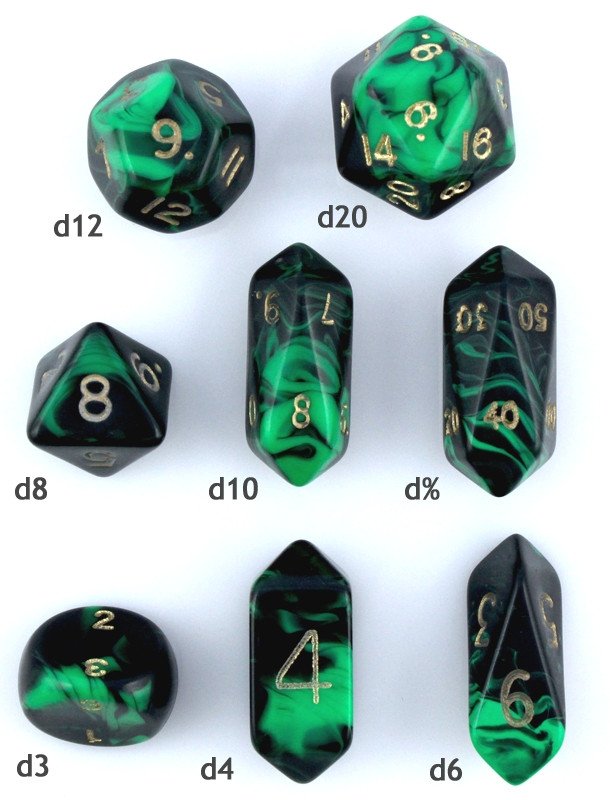 Oblivion Dice Hybrid Green