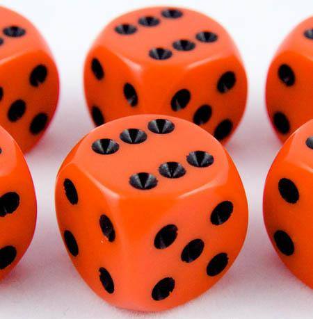 Opaque D6 Dice Orange