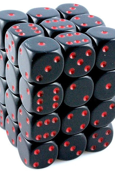 Opaque D6 Mini Dice Black Red
