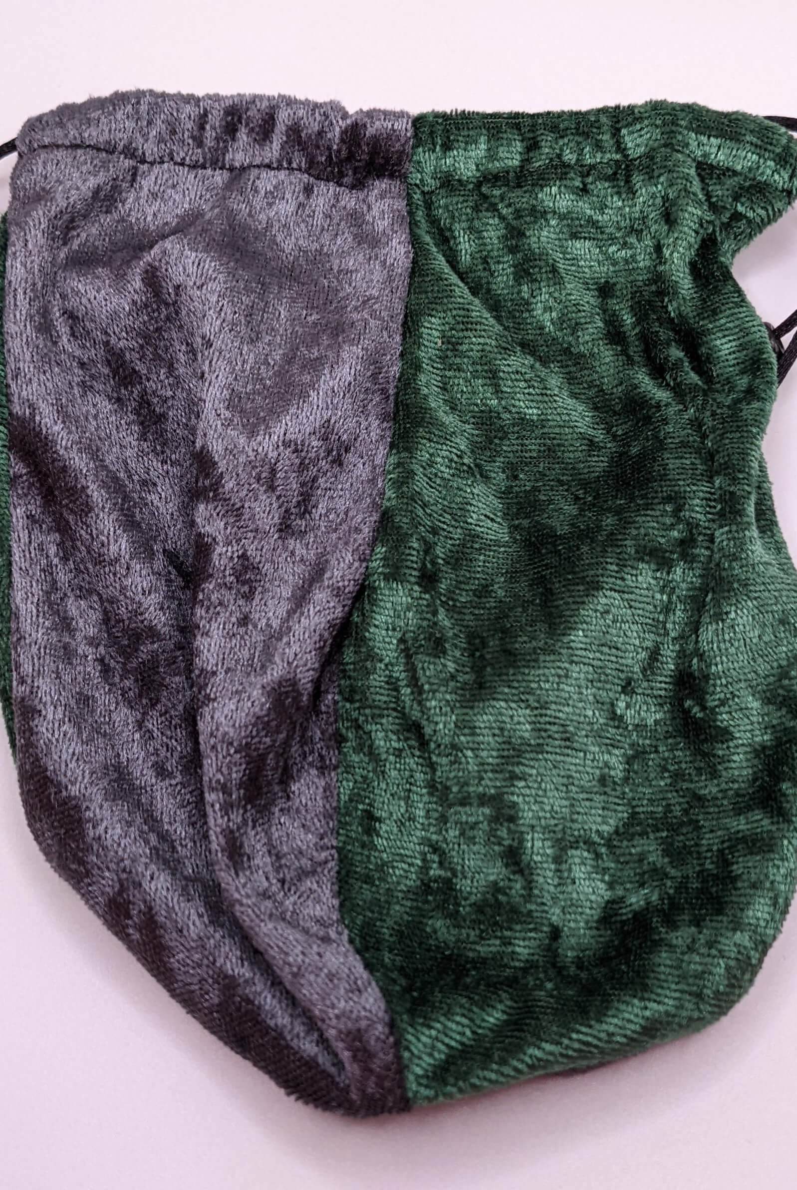 Green and Dark Silver Dice Bag