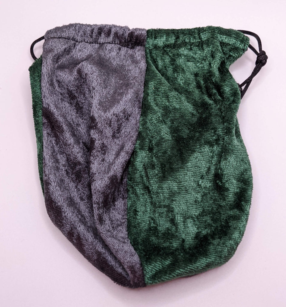 Green and Dark Silver Dice Bag