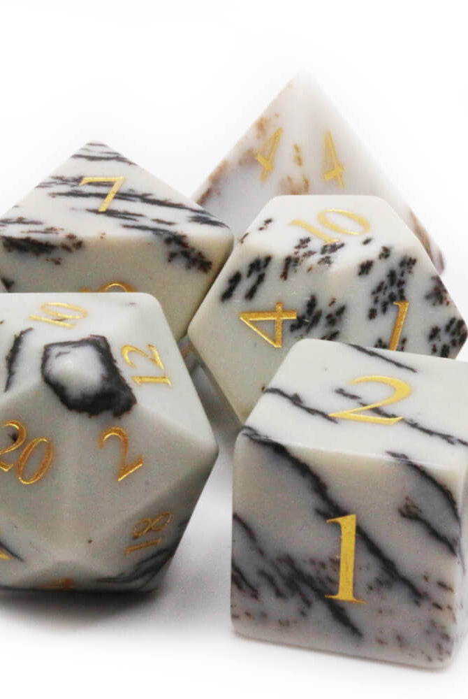Painted Jasper Gemstone Dice