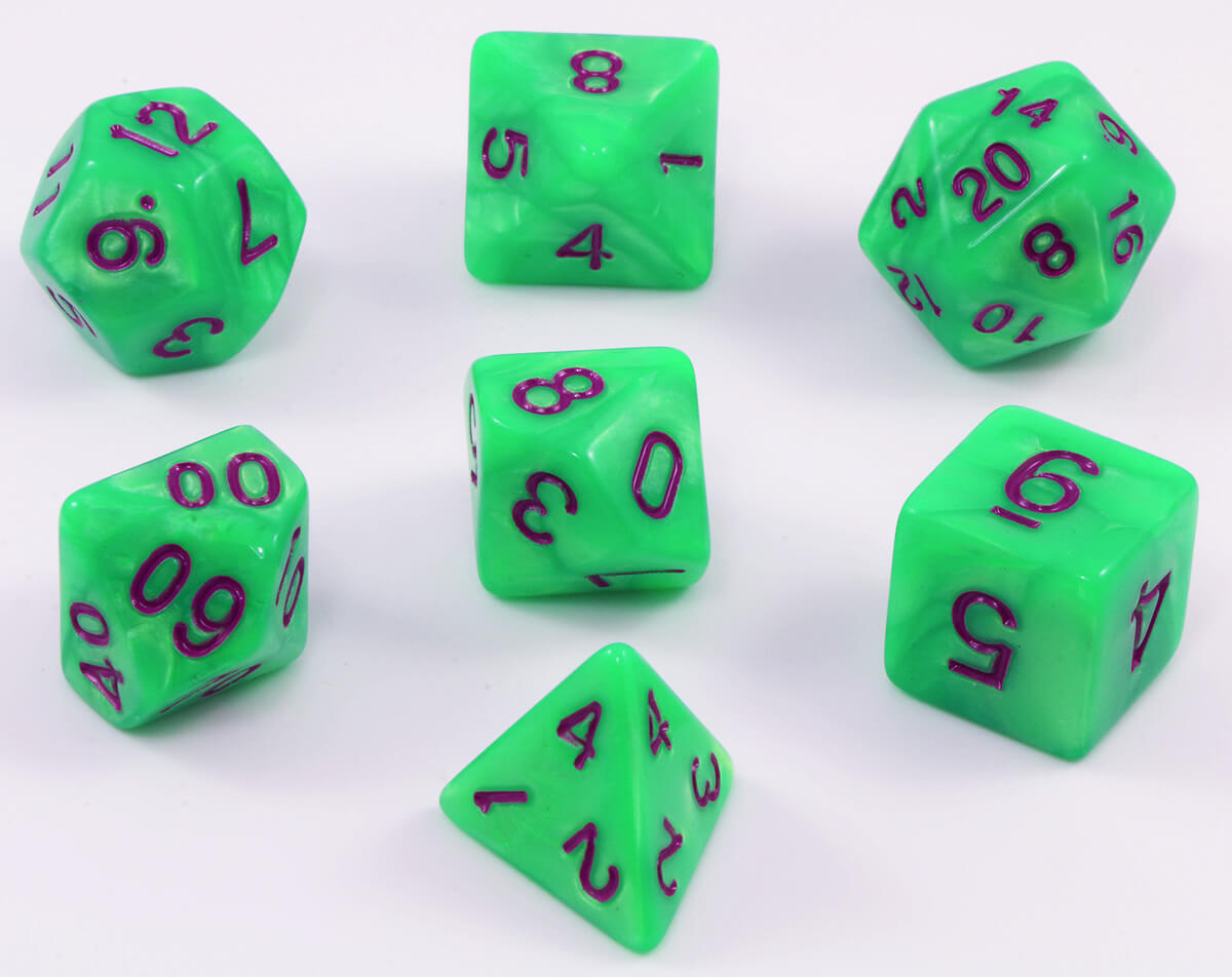 RPG dice Nitro Green