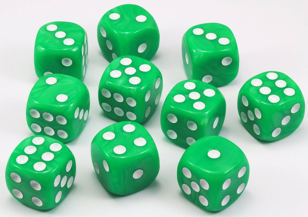 Green dice six sided