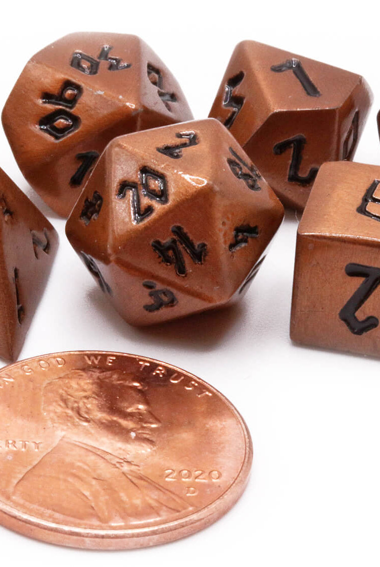 Gnomish Copper Mini DnD Dice