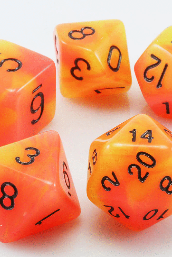Glow in The Dark d&d dice
