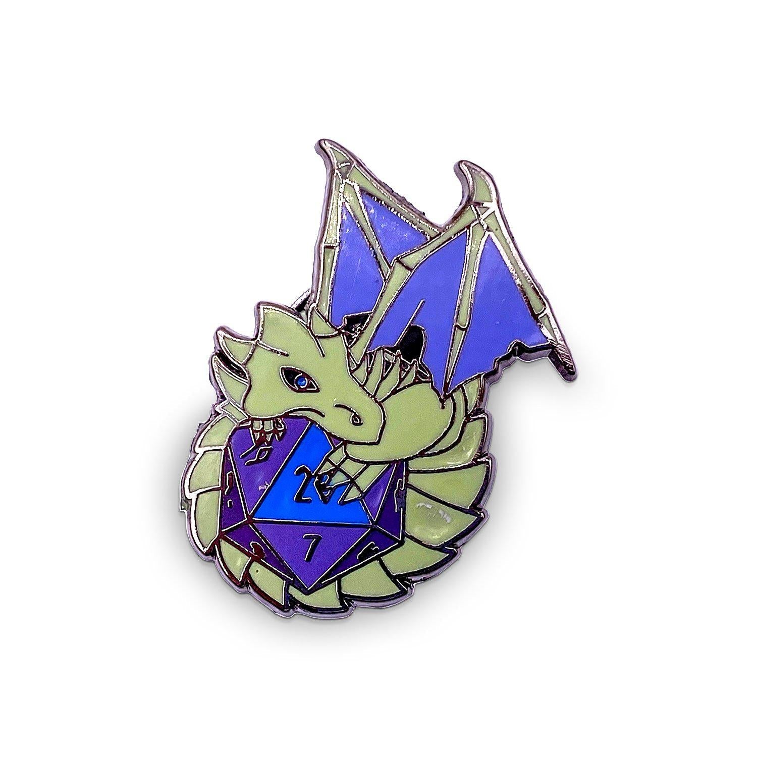 Dracolich Purple D20 Pin