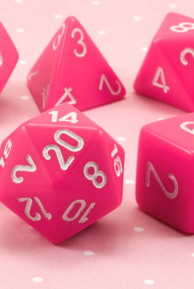 Pink dice for dungeons and dragons