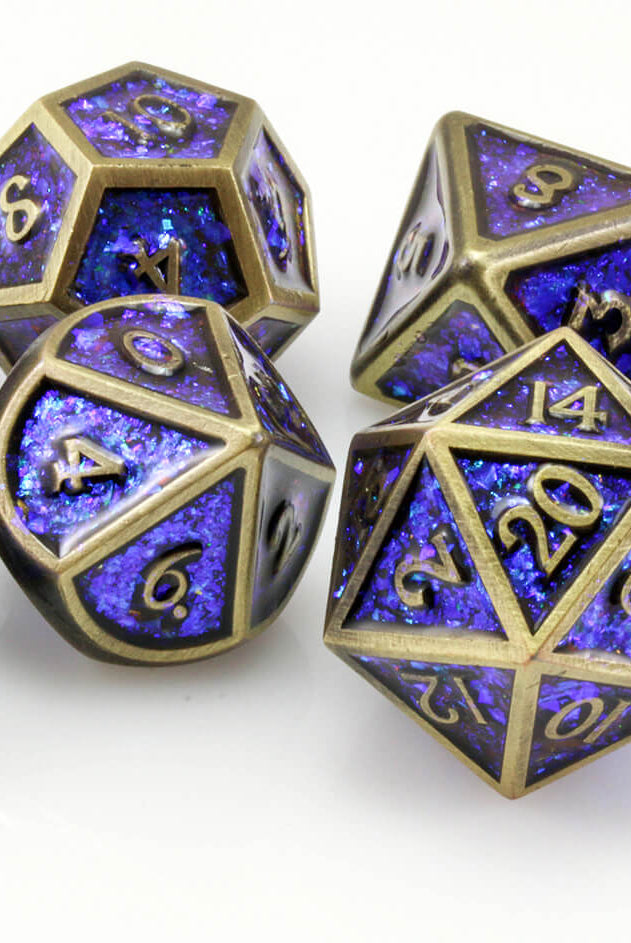Prismatic dice blue bronze