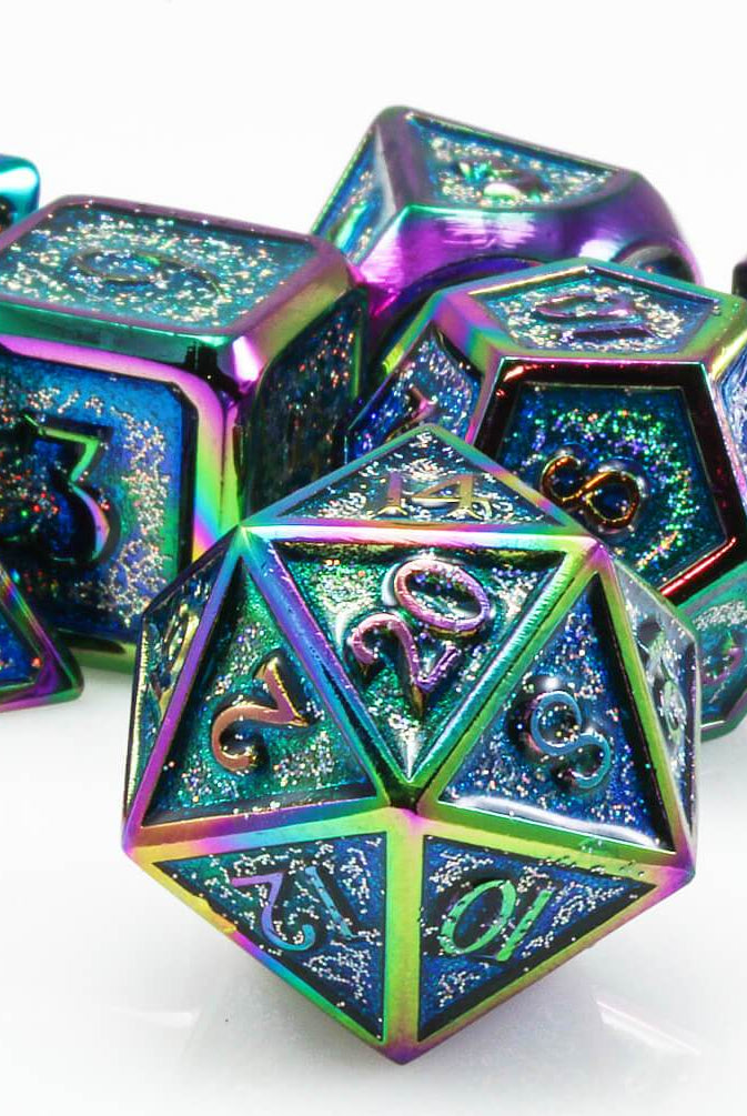 Prismatic RPG dice Teal