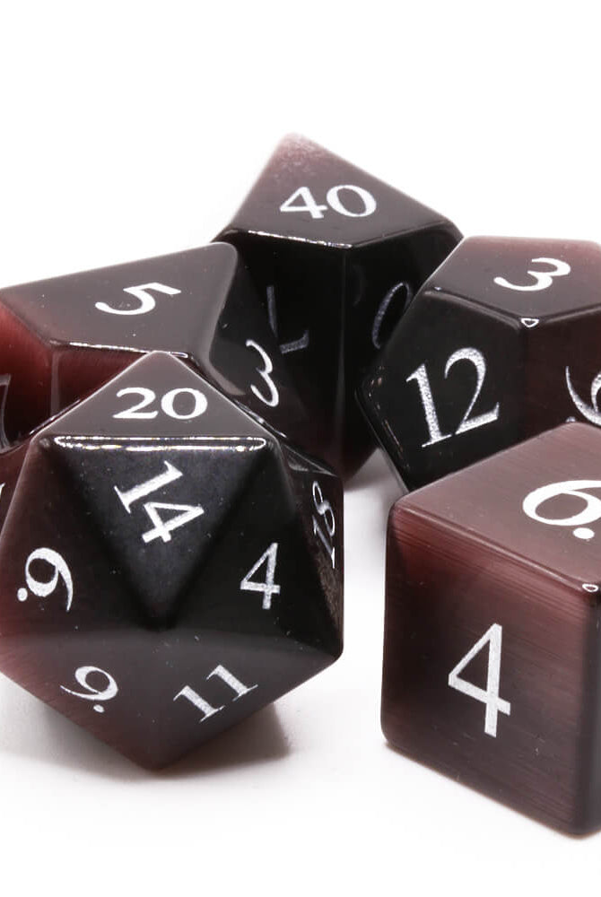 Purple Cats Eye DnD Dice