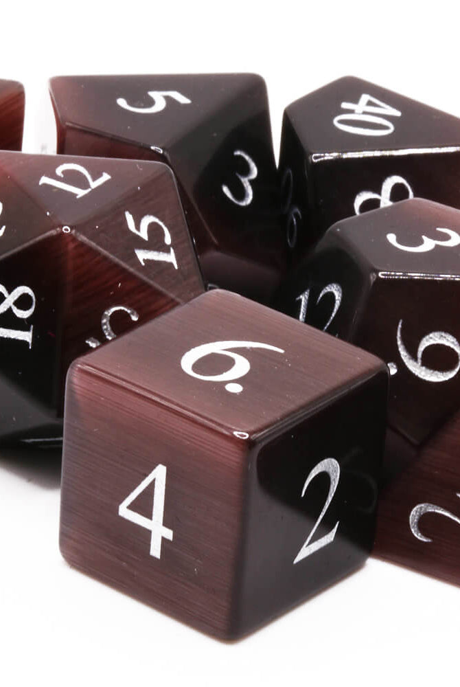 Purple Cats Eye TTRPG Dice