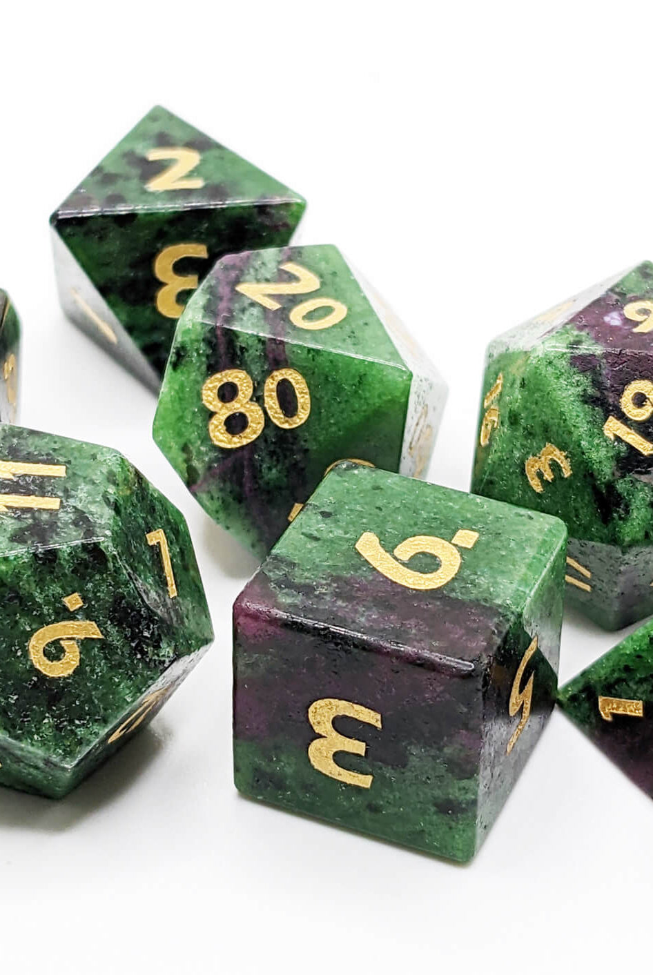 Purple zoisite game dice