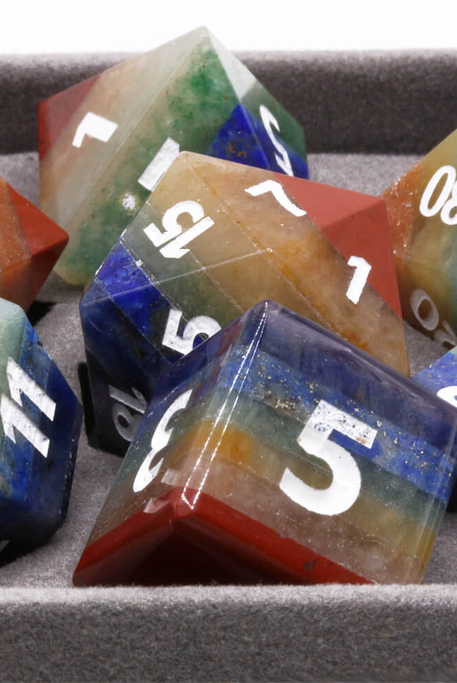 Rainbow Gemstone Dice