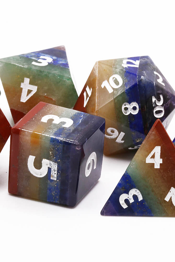 Rainbow Gemstone Dice 4