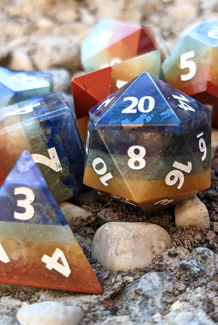 Premium Gemstone Dice Rainbow