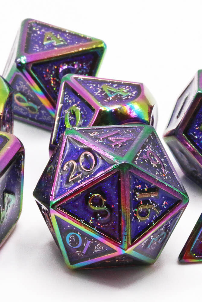 Prismatic Rainbow Purple Dice
