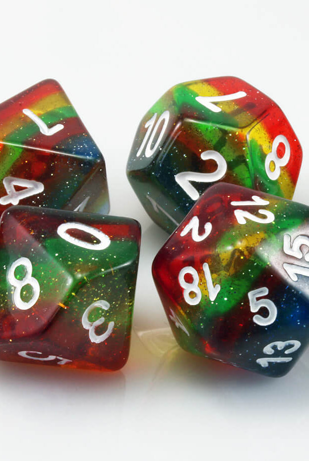 Rainbow Glitter Dice