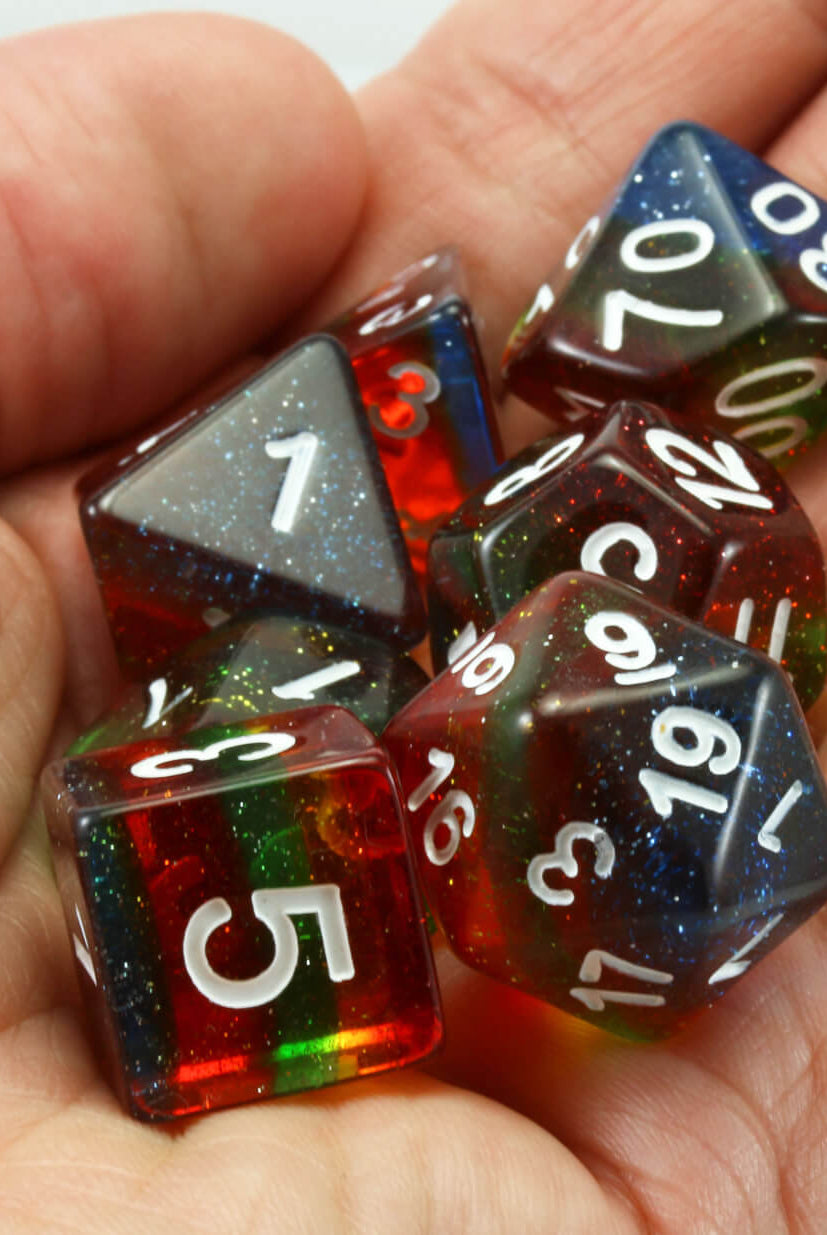 Rainbow Glitter Dice 2