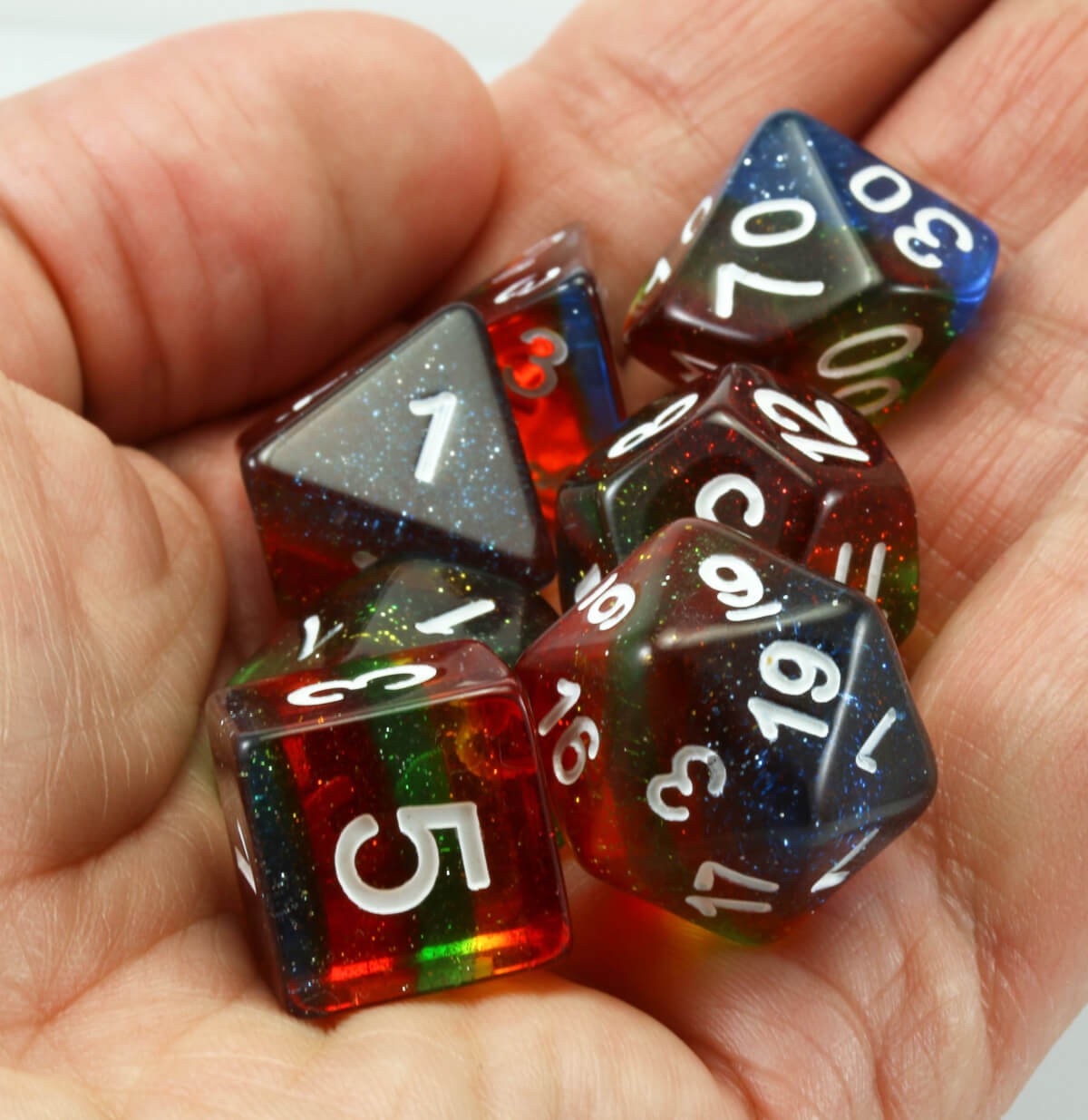Rainbow Glitter Dice 2