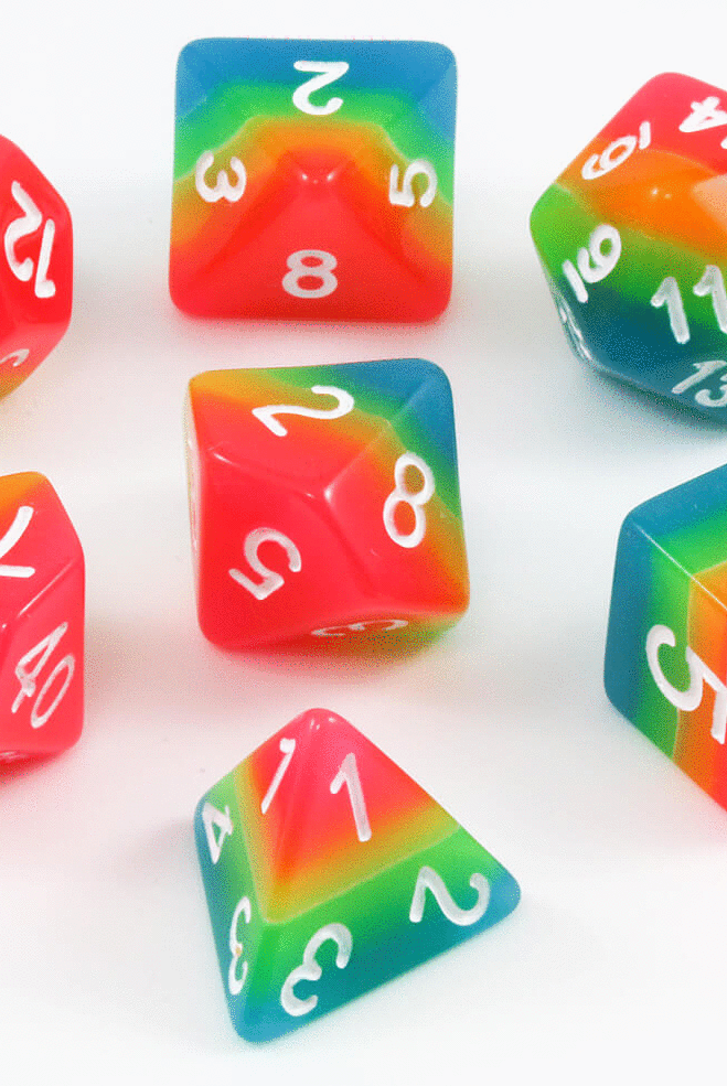 Rainbow Dice Glow in the Dark