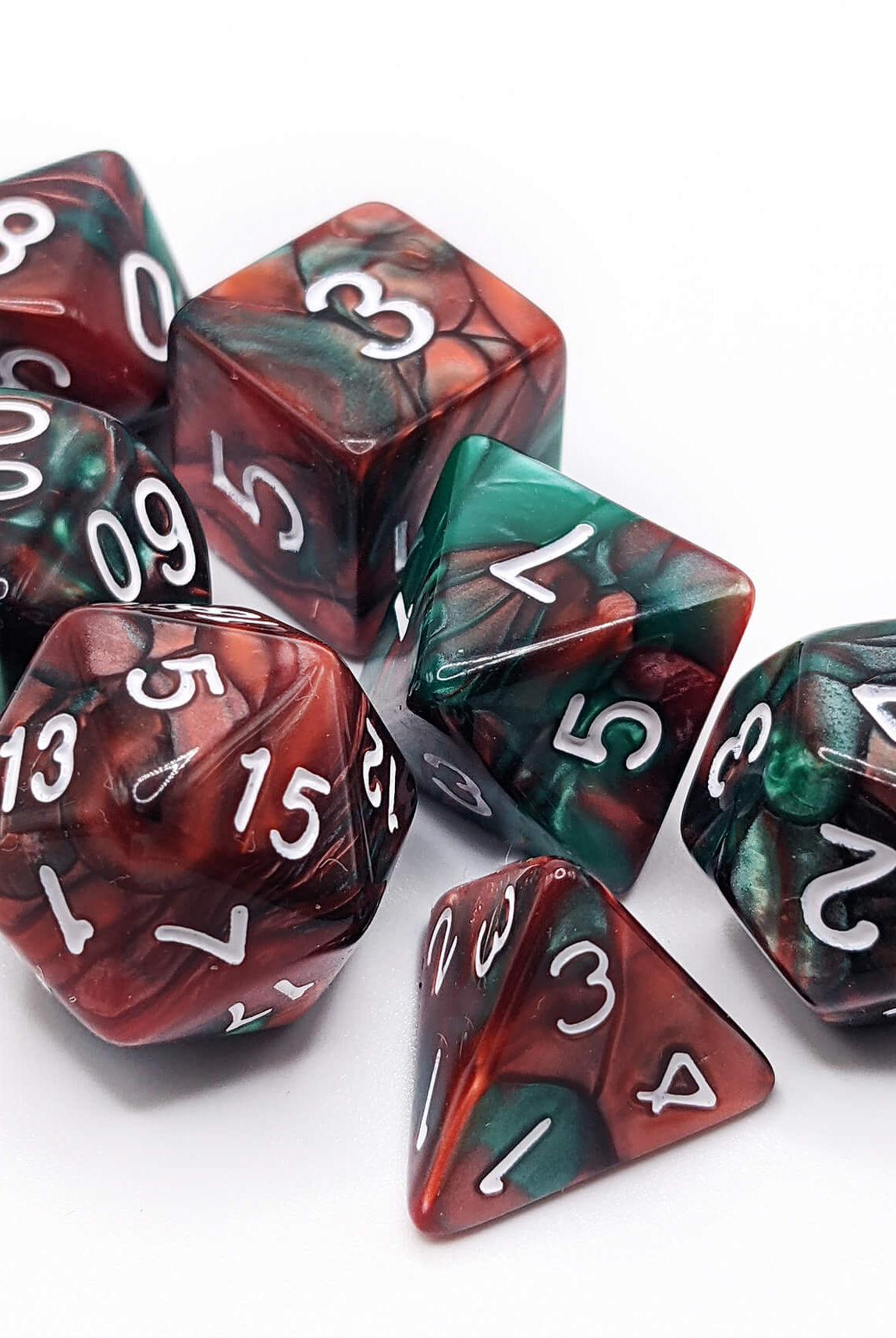 Crystal Caste Twins Dice Red Green 3