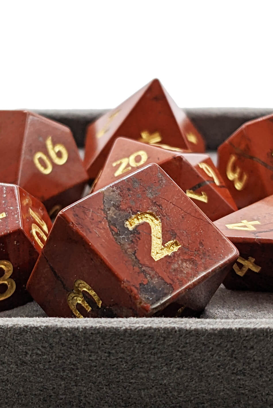 Red Jasper gemstone dice for dnd games