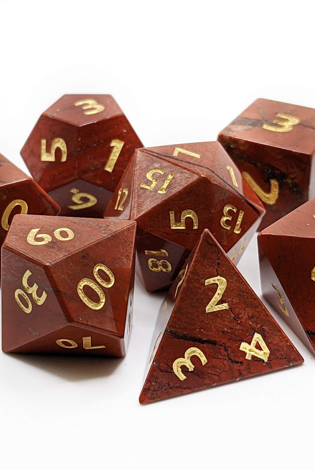 Natural red jasper dice
