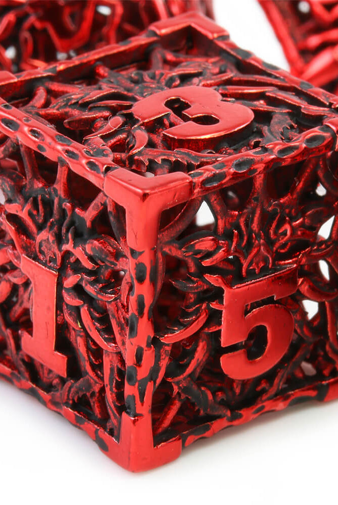 Spider Metallic Red Dice 3