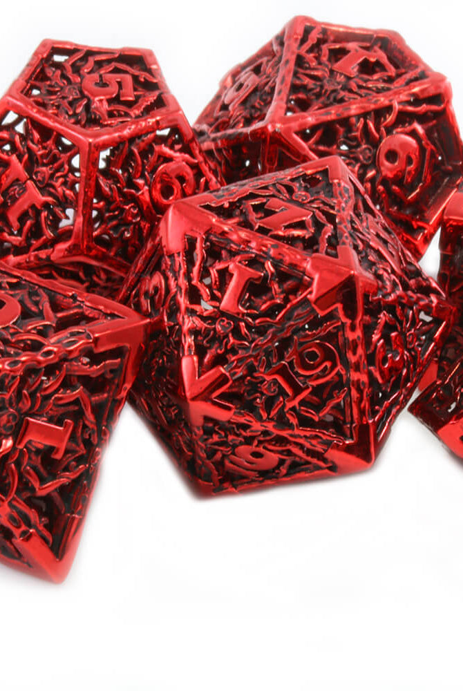 Spider Metallic Red Dice 2